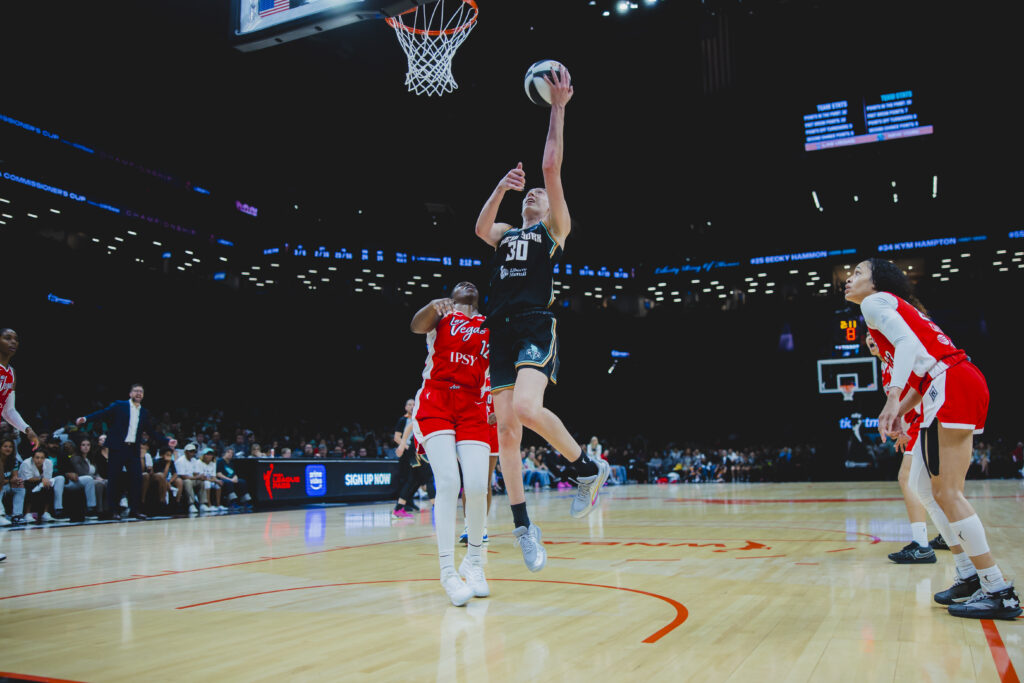 After soaring over Vegas for the Commissioner’s Cup crown Tuesday, Breanna Stewart and the Liberty will host the league-leading Minnesota Lynx on Friday. Photo: Brandon Todd/New York Liberty