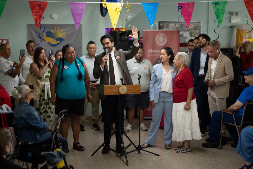 Mayor Zohran Mamdani visits the United Senior Center in Sunset Park. Photo: Michael Appleton/Mayoral Photography Office